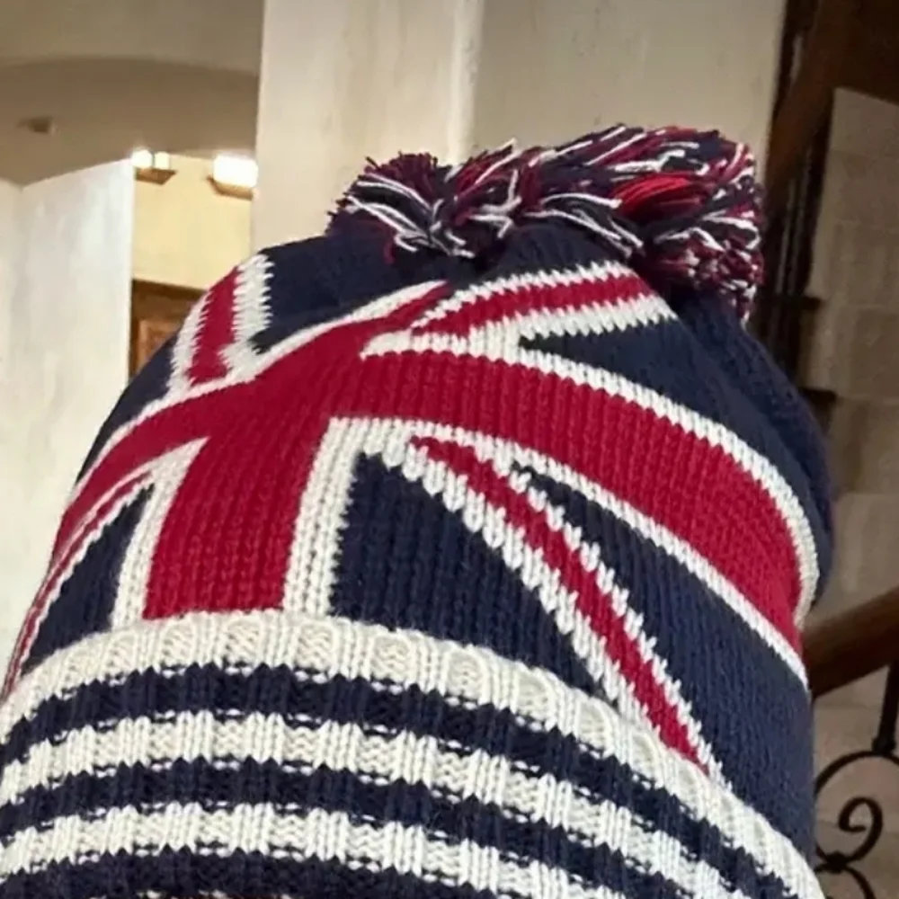 Union Jack Flag Beanie, Stretchy & Thick Warm Winter Hat,  Unisex
